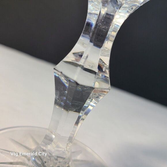 Vtg American Cut Crystal Co. ELEANOR Star & Fan Cut Pattern Wine Goblet Set Of 3 - Picture 7 of 12